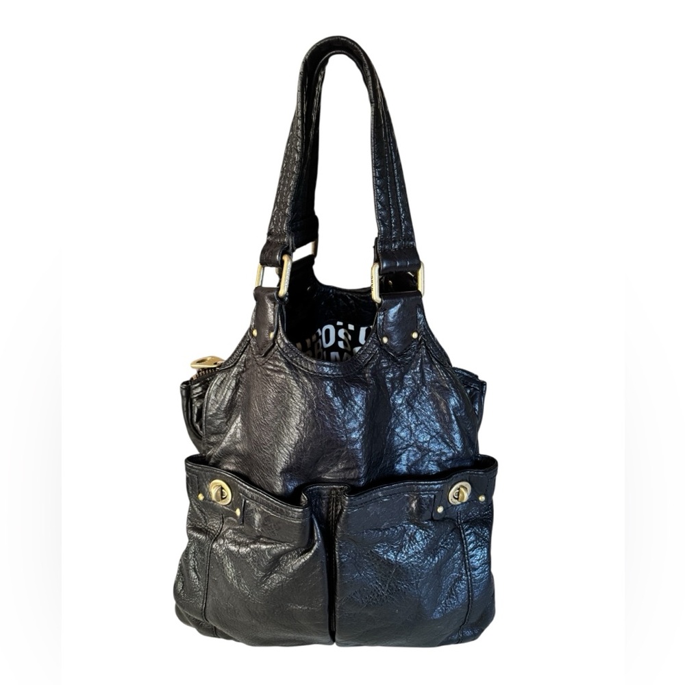 Elegant Black Leather Tote Bag